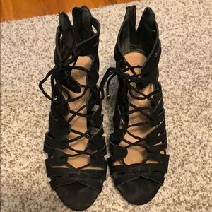 Madden Girl Lace and Zip up heels
